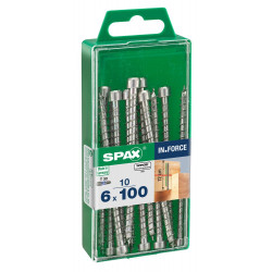 Lot De 10 Vis Acier Tête Cylindrique Spax, Diam.6 Mm X L.100 Mm - SPAX