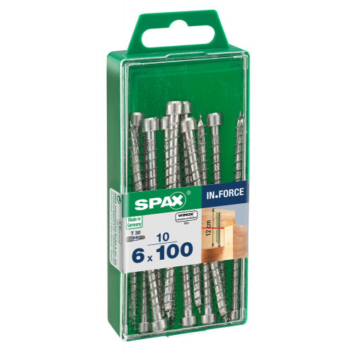 Lot De 10 Vis Acier Tête Cylindrique Spax, Diam.6 Mm X L.100 Mm - SPAX