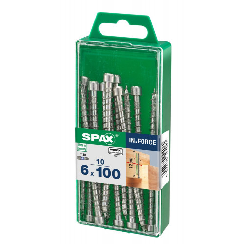 Lot De 10 Vis Acier Tête Cylindrique Spax, Diam.6 Mm X L.100 Mm - SPAX