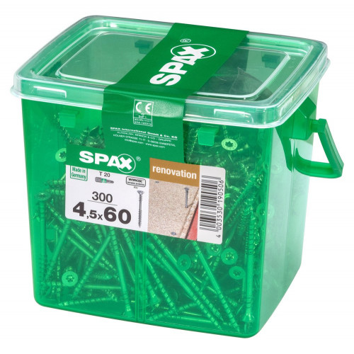 Lot De 300 Vis Acier Tête Fraisée Torx Spax, Diam.4.5 Mm X L.60 Mm - SPAX