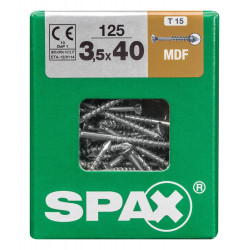 Lot De 125 Vis Acier Tête Fraisée Bombée Pozidriv Spax, Diam.3.5 Mm X L.40 Mm de marque SPAX, référence: B9912400