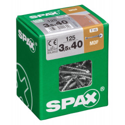 Lot De 125 Vis Acier Tête Fraisée Bombée Pozidriv Spax, Diam.3.5 Mm X L.40 Mm - SPAX