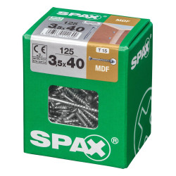 Lot De 125 Vis Acier Tête Fraisée Bombée Pozidriv Spax, Diam.3.5 Mm X L.40 Mm - SPAX