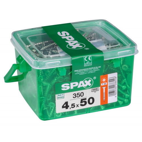 Lot De 350 Vis Acier Tête Plate Spax, Diam.4.5 Mm X L.50 Mm - SPAX