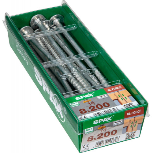 Lot De 16 Vis Acier Torx Spax, Diam.8 Mm X L.200 Mm - SPAX