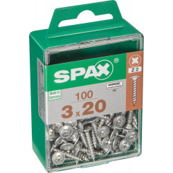 Lot De 100 Vis Acier Tête Bombée Spax, Diam.3 Mm X L.20 Mm - SPAX