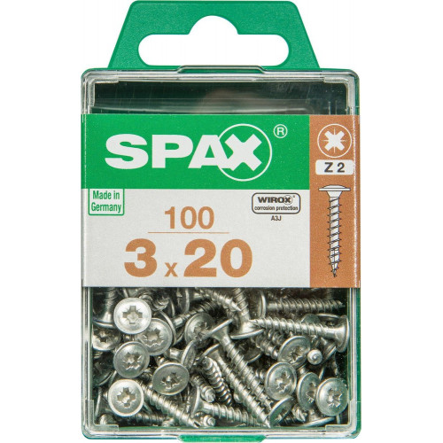 Lot De 100 Vis Acier Tête Bombée Spax, Diam.3 Mm X L.20 Mm - SPAX