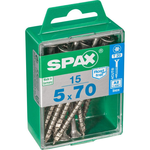Lot De 15 Vis En Acier Inoxydable, Empreinte Torx, 5X70 Mm - SPAX