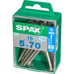 Lot De 15 Vis En Acier Inoxydable, Empreinte Torx, 5X70 Mm - SPAX