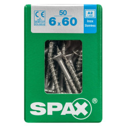 Lot De 50 Vis En Acier Inoxydable, Empreinte Torx, 6X60 Mm - SPAX