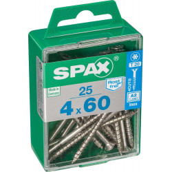 Lot De 25 Vis Inox Tête Fraisée Torx Spax, Diam.4 Mm X L.60 Mm de marque SPAX, référence: B9913100