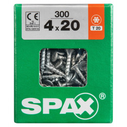 Lot De 300 Vis Acier Tête Fraisée Torx Spax, Diam.4 Mm X L.20 Mm - SPAX