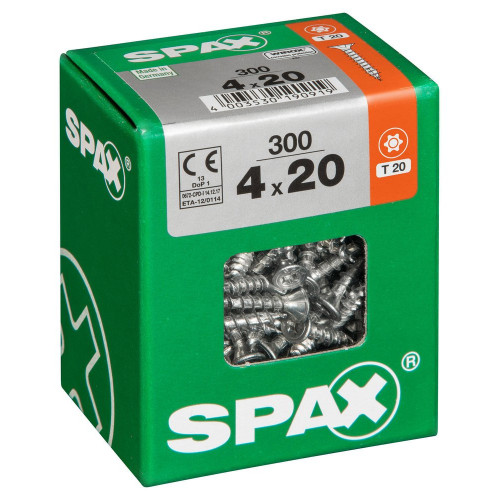 Lot De 300 Vis Acier Tête Fraisée Torx Spax, Diam.4 Mm X L.20 Mm - SPAX