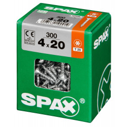 Lot De 300 Vis Acier Tête Fraisée Torx Spax, Diam.4 Mm X L.20 Mm - SPAX