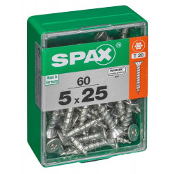 Lot De 60 Vis Acier Tête Autofraisée Plate Spax, Diam.5 Mm X L.25 Mm - SPAX
