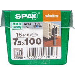 Lot De 18 Vis Acier Tête Fraisée Torx Spax, Diam.7.5 Mm X L.100 Mm de marque SPAX, référence: B9913600