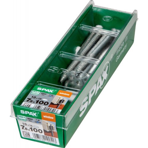 Lot De 18 Vis Acier Tête Fraisée Torx Spax, Diam.7.5 Mm X L.100 Mm - SPAX