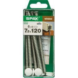 Lot De 6 Vis Acier Tête Fraisée Torx Spax, Diam.7.5 Mm X L.120 Mm de marque SPAX, référence: B9913700