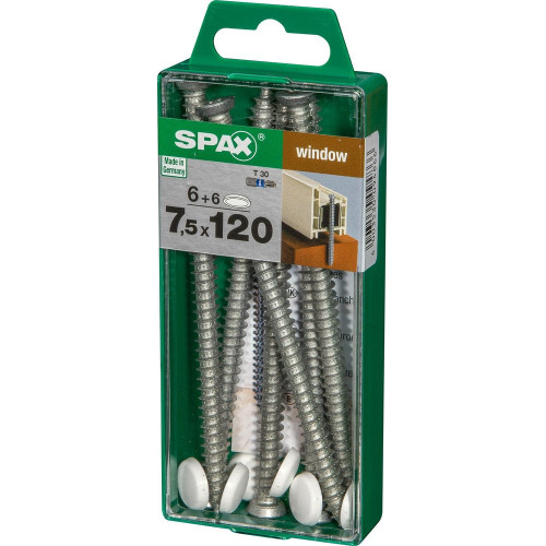 Lot De 6 Vis Acier Tête Fraisée Torx Spax, Diam.7.5 Mm X L.120 Mm - SPAX