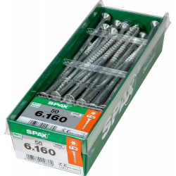 Lot De 50 Vis Acier Tête Fraisée Torx Spax, Diam.6 Mm X L.160 Mm - SPAX