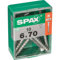 Lot De 10 Vis Acier Tête Plate Spax, Diam.6 Mm X L.70 Mm - SPAX