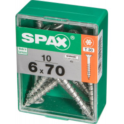 Lot De 10 Vis Acier Tête Plate Spax, Diam.6 Mm X L.70 Mm - SPAX