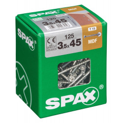 Lot De 125 Vis Acier Tête Fraisée Pozidriv Spax, Diam.3.5 Mm X L.45 Mm - SPAX