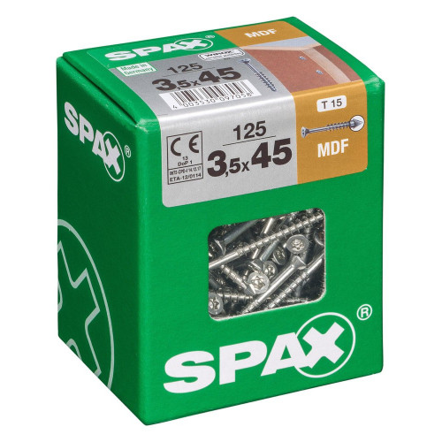 Lot De 125 Vis Acier Tête Fraisée Pozidriv Spax, Diam.3.5 Mm X L.45 Mm - SPAX