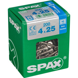 Lot De 200 Vis Inox Tête Fraisée Torx Spax, Diam.4 Mm X L.25 Mm - SPAX