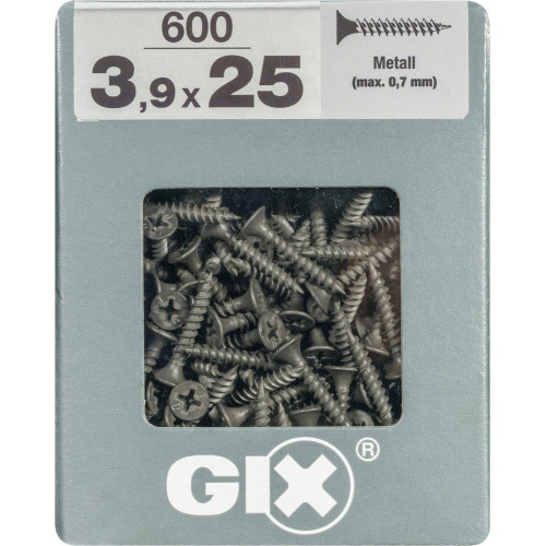 Lot De 600 Vis Acier Tête Fraisée Pozidriv Spax, Diam.3.9 Mm X L.25 Mm - SPAX