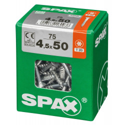 Lot De 75 Vis Acier Tête Fraisée Torx Spax, Diam.4.5 Mm X L.50 Mm - SPAX