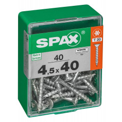 Lot De 40 Vis Acier Tête Autofraisée Plate Spax, Diam.4.5 Mm X L.40 Mm - SPAX
