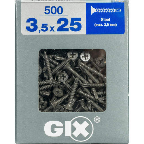 Lot De 500 Vis Acier Tête Fraisée Torx Spax, Diam.3.5 Mm X L.25 Mm - SPAX