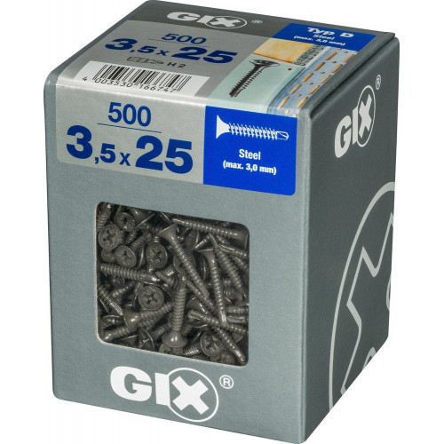 Lot De 500 Vis Acier Tête Fraisée Torx Spax, Diam.3.5 Mm X L.25 Mm - SPAX
