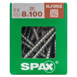 Lot De 20 Vis Acier Torx Spax, Diam.8 Mm X L.100 Mm - SPAX