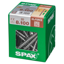 Lot De 20 Vis Acier Torx Spax, Diam.8 Mm X L.100 Mm - SPAX