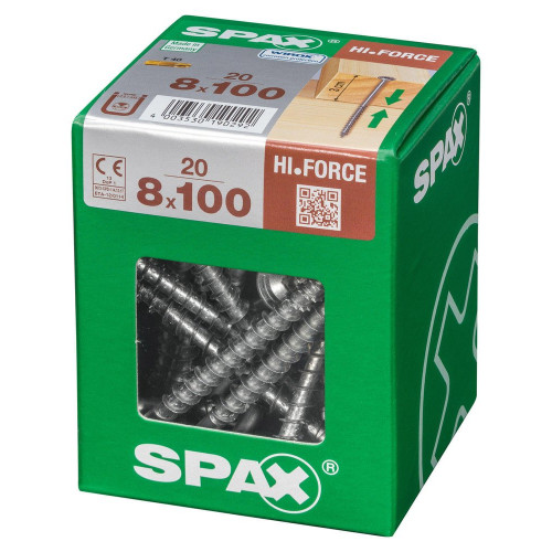 Lot De 20 Vis Acier Torx Spax, Diam.8 Mm X L.100 Mm - SPAX