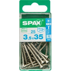 Lot De 25 Vis Inox Tête Fraisée Torx Spax, Diam.3.5 Mm X L.35 Mm - SPAX