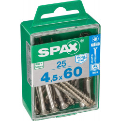 Lot De 25 Vis Inox Tête Fraisée Torx Spax, Diam.4.5 Mm X L.60 Mm de marque SPAX, référence: B9916700