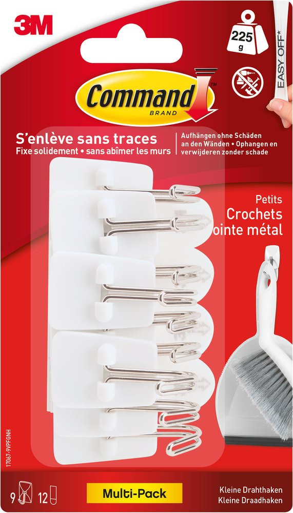 Crochet adhésif pointe Command métal 9 pièces 225 g - vue 2