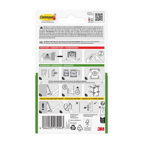 Bande scratch adhesif cadre moyen modele lot de 8 - COMMAND