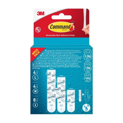 Languette resistante a l'eau assortiment 3 tailles lot de 16 - COMMAND
