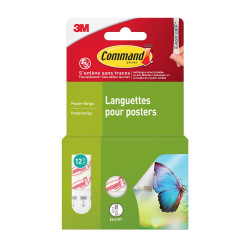 Languette poster petit modele blanc lot de 12 de marque COMMAND, référence: B9920500
