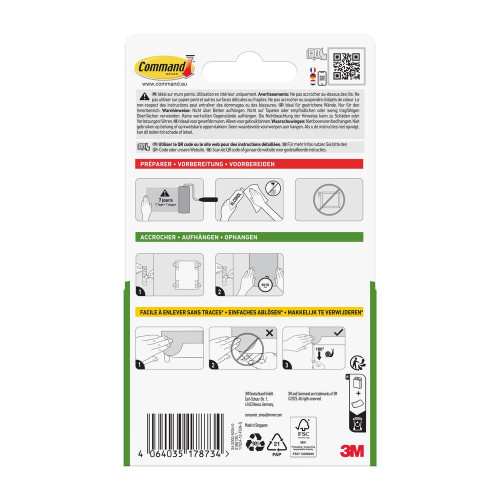 Languette poster petit modele blanc lot de 12 - COMMAND