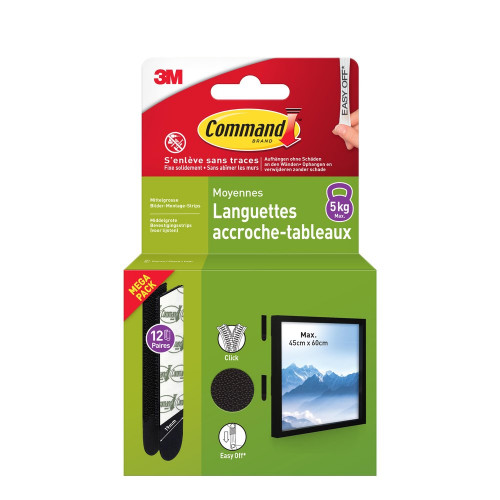 Languette accroche tableau noir moyen modele lot de 24 - COMMAND
