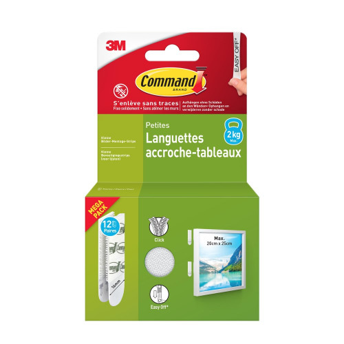 Languette accroche tableau blanc petit modele lot de 24 - COMMAND