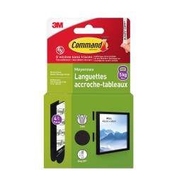Languette de fixation pour tableau moyen modele noir lot de 8 de marque COMMAND, référence: B9921900