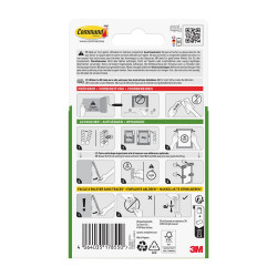 Languette adhesive blanc lot de 8 - COMMAND