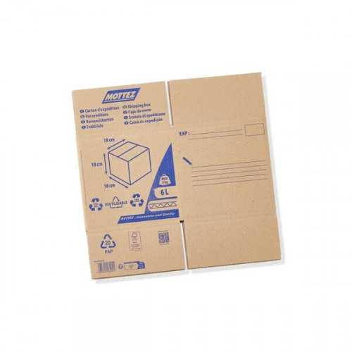 Carton d'expédition MOTTEZ, 6 l, l.18 cm x H.18 cm x p.35 cm - MOTTEZ