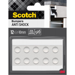 Lot de 12 butées amortissement adhésives pvc transparent SCOTCH diam.10 mm de marque SCOTCH, référence: B9922400